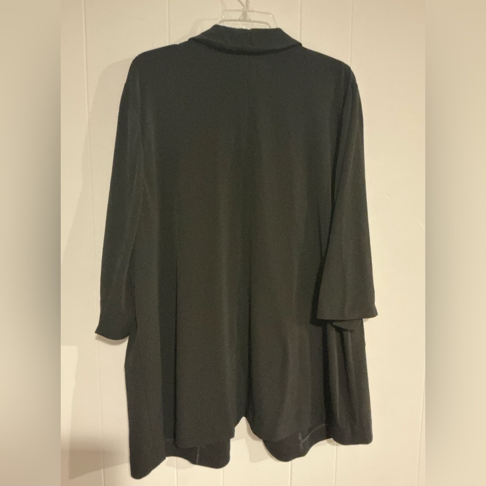 Lane Bryant Blazer 18/20 Black Jacket Silver Zipper Pockets - Picture 4 of 5